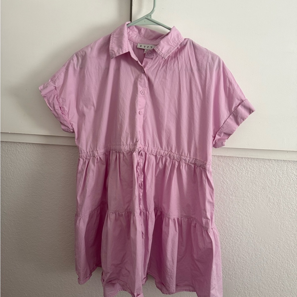 Zara Pink Button Down Shirt with Peter Pan Collar